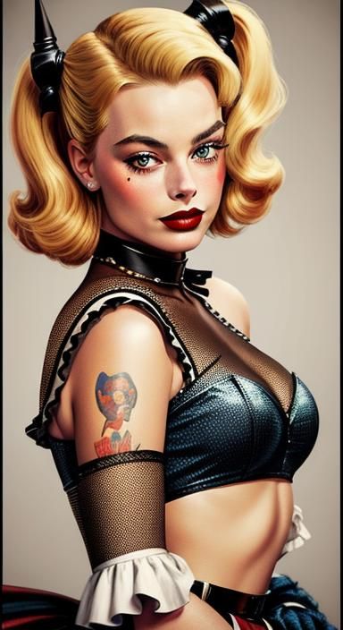 Margot Robbie / pin-up girl / Gil Elvgren style