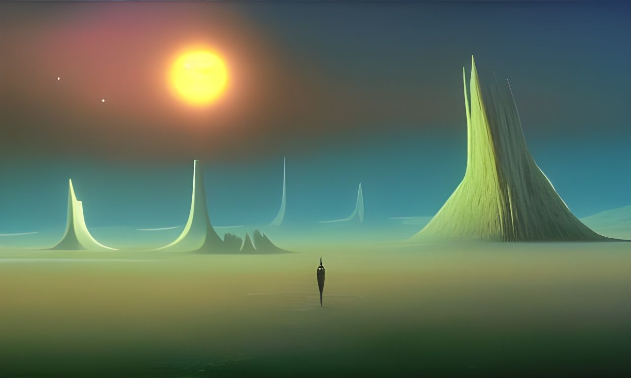 Ethereal Solarpunk Landscape in a Futuristic Style