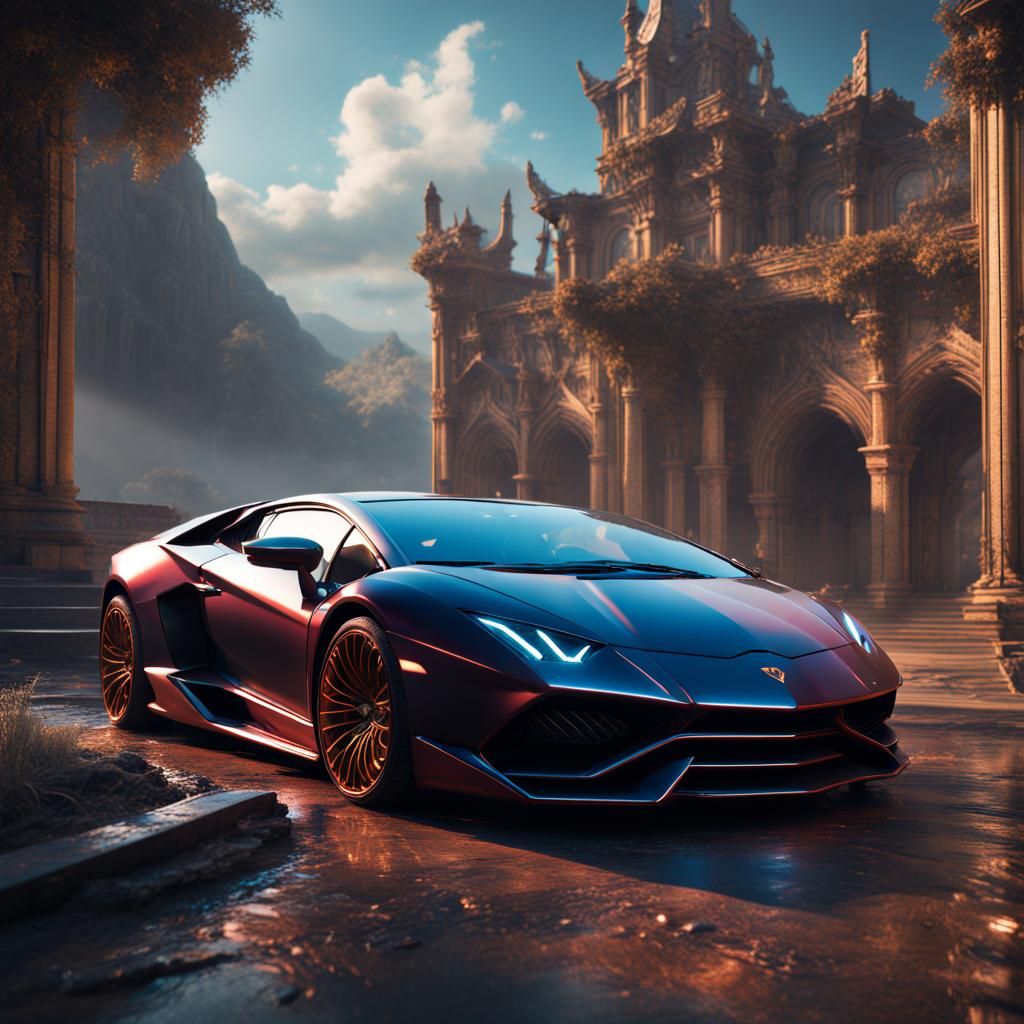 Detailed Matte Painting of a Lamborghini in 8K