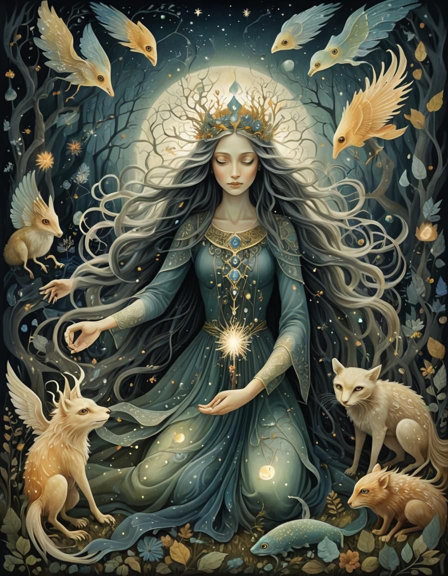 Enchanting Bio Art Collage of Mythical Creatures