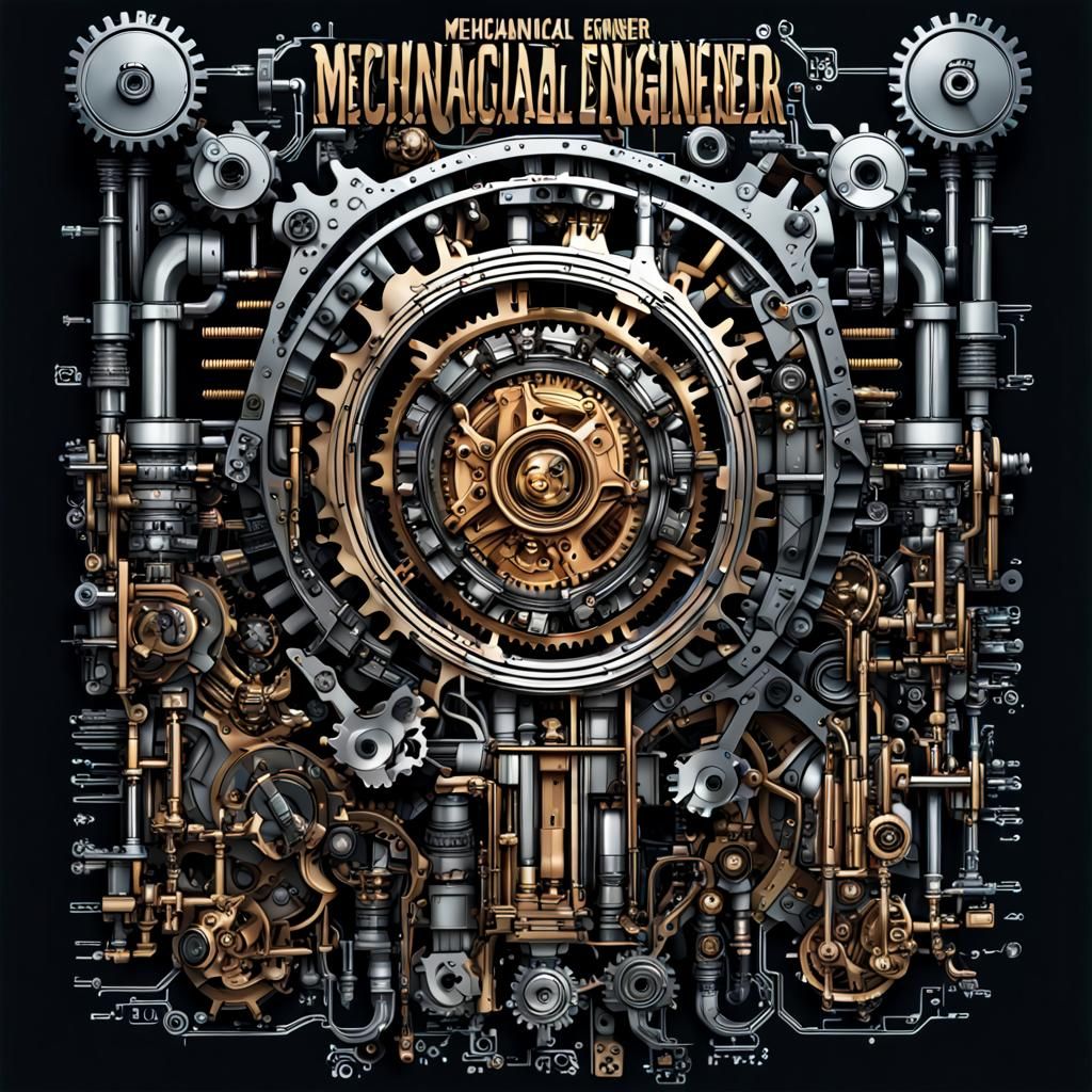 Mechanical Engineer T-Shirt Design in Hyperrealistic Style