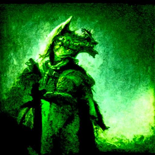 Dragonborn Horror Character in Doré Rutkowski Style