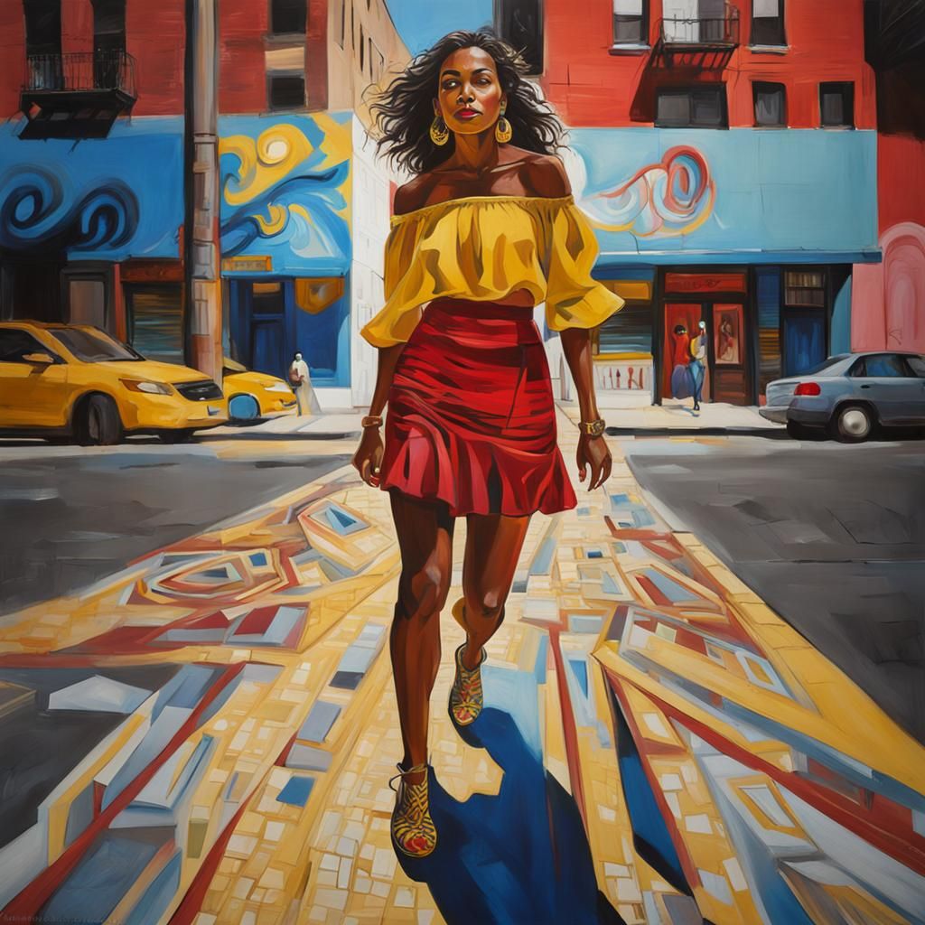 Hispanic Woman in Spanish Harlem Street Art