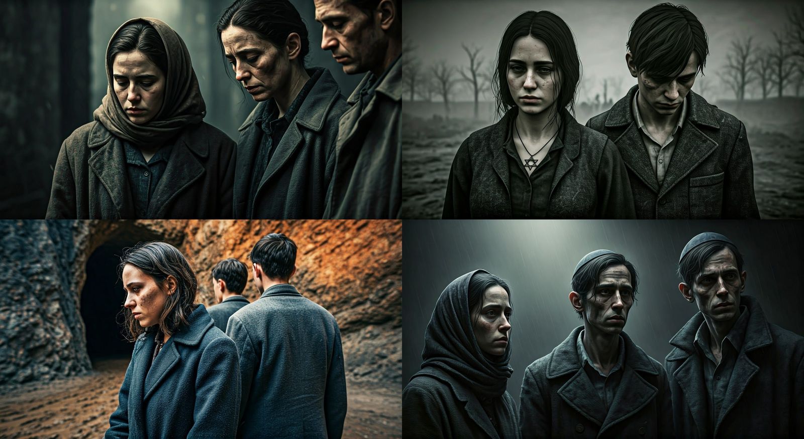 Inspirational Portrait of Young Holocaust Survivors in Unity