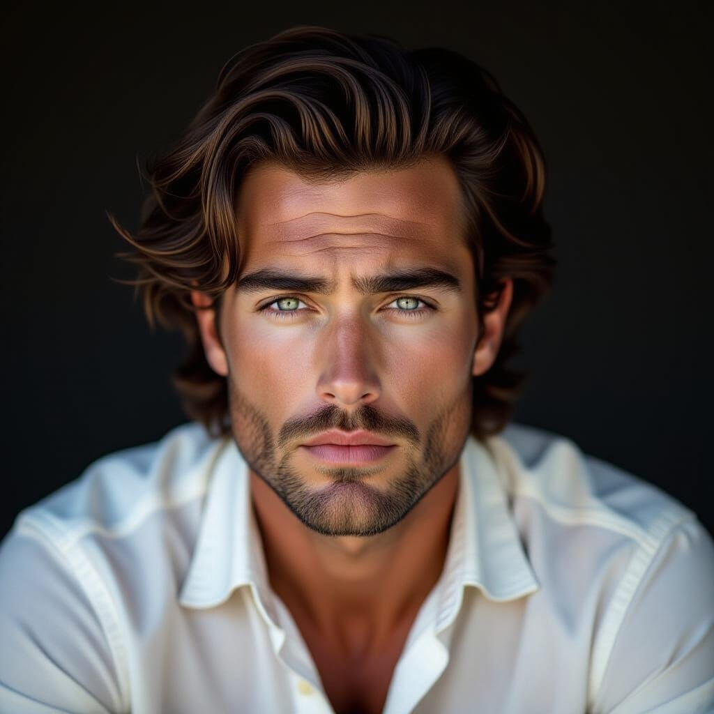 Hyperrealistic Portrait with Intense Expression in Chiaroscu...