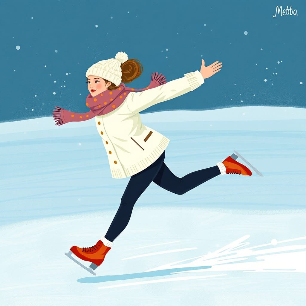 Effortless Winter Skater in Vibrant Whimsy