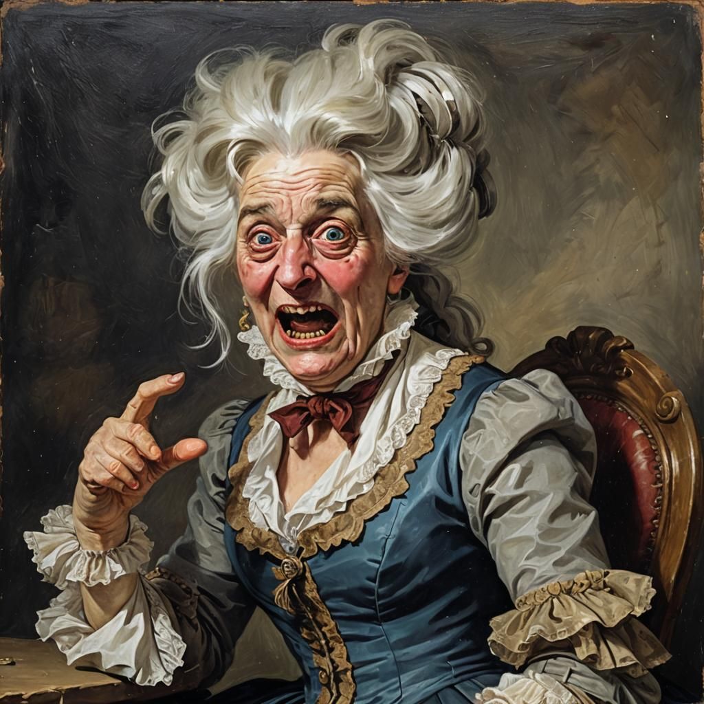 Funny Derp Grimace Aristocrat in Oil Painting