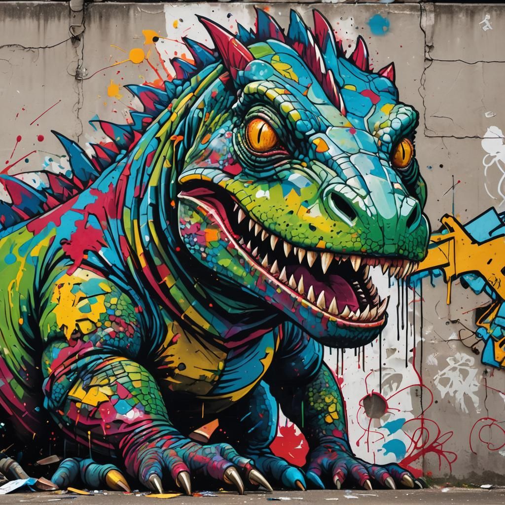 Bobzilla Smashes Grenada: Urban Stencil Art