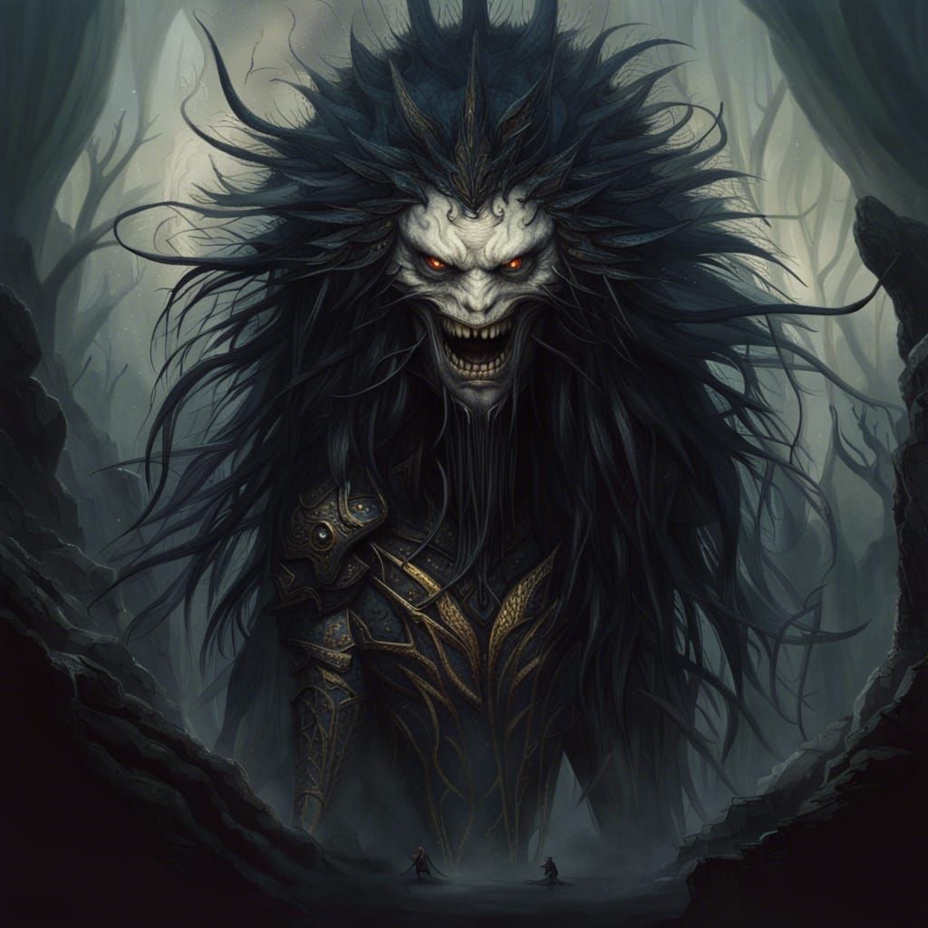 Eerie Scaled Monster in Fog: Detailed Digital Art