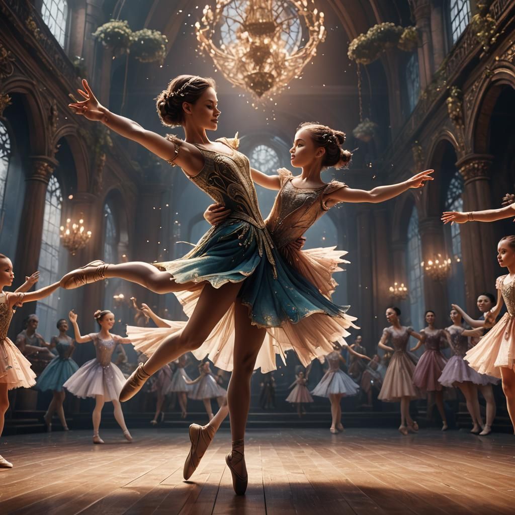 Ballet Dancer and Baby in Fantasy Art