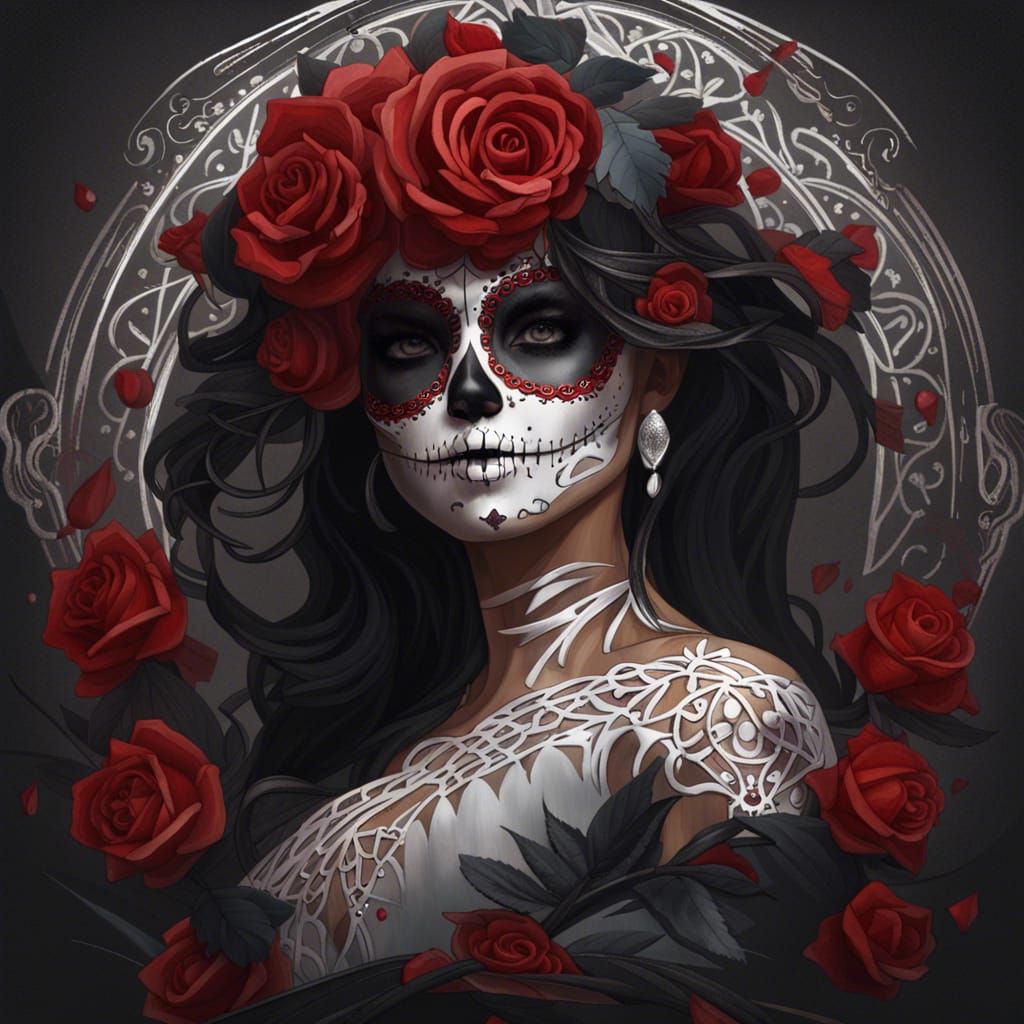 Day of the Dead, Catrina with roses