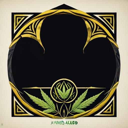 Hemp Leaf Logo in Art Deco Graffiti Style