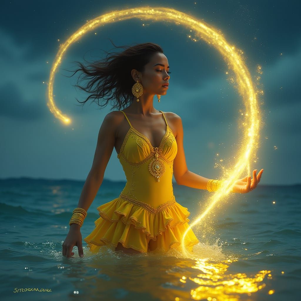 Enchantress in Midnight Blue Water