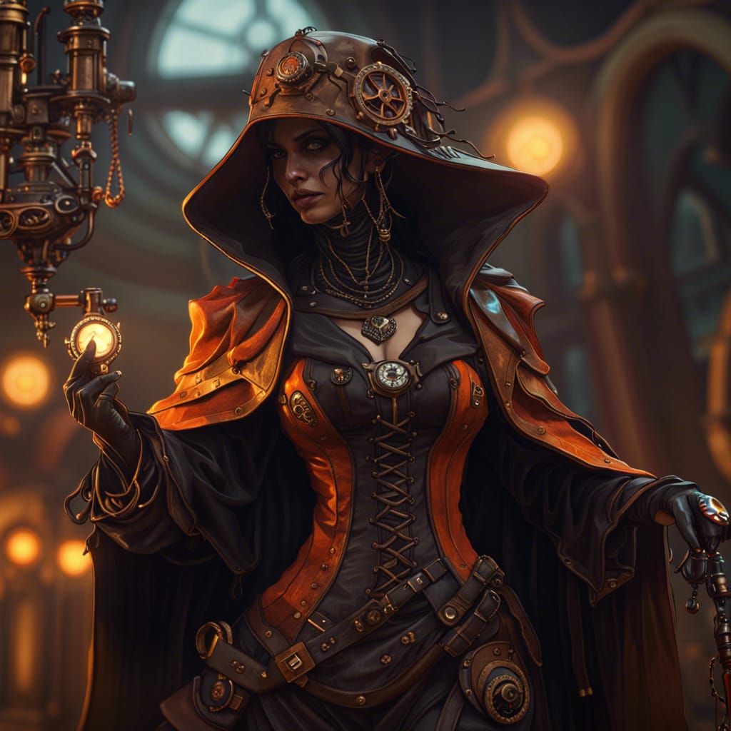 Steampunk Female Grim Reaper Concept Art