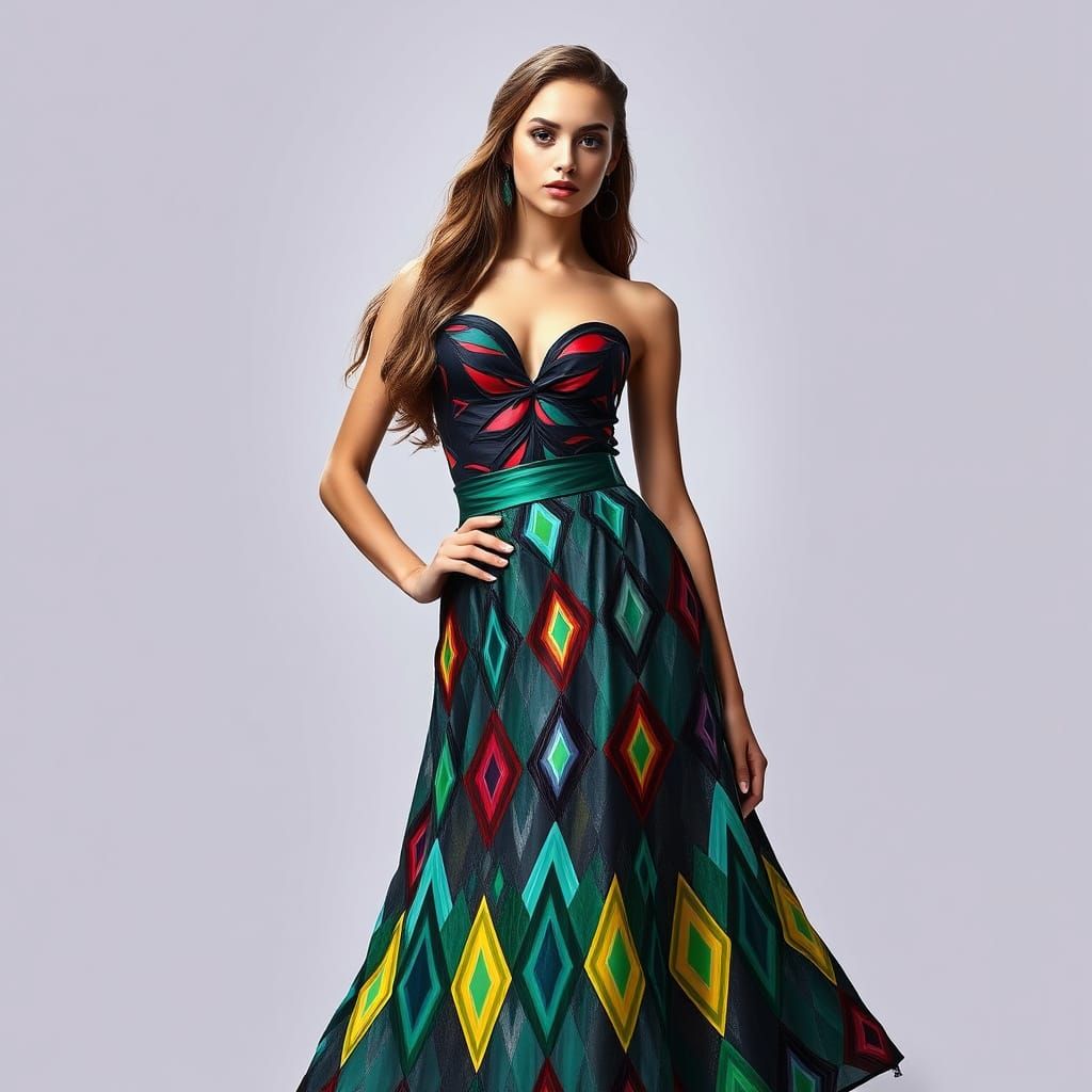 Dazzling Diamond Woman in Impressionist Style