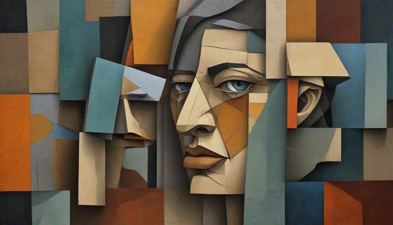 Cubist Architectural Masterpiece in Bold Geometric Abstracti...