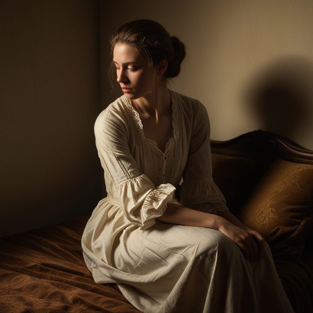 Baroque Portrait of Woman with Emerald Earrings