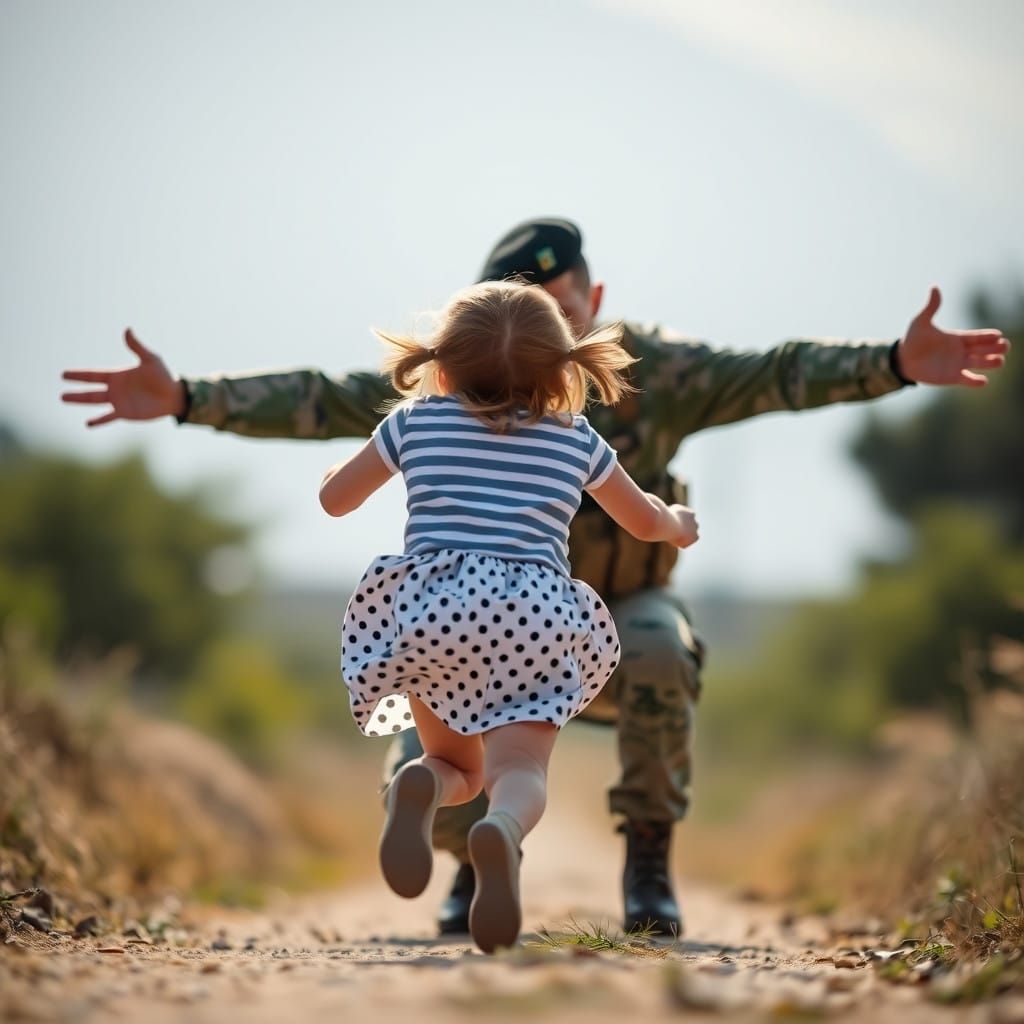 Daughter Embraces Father in Hearty Israeli Moment