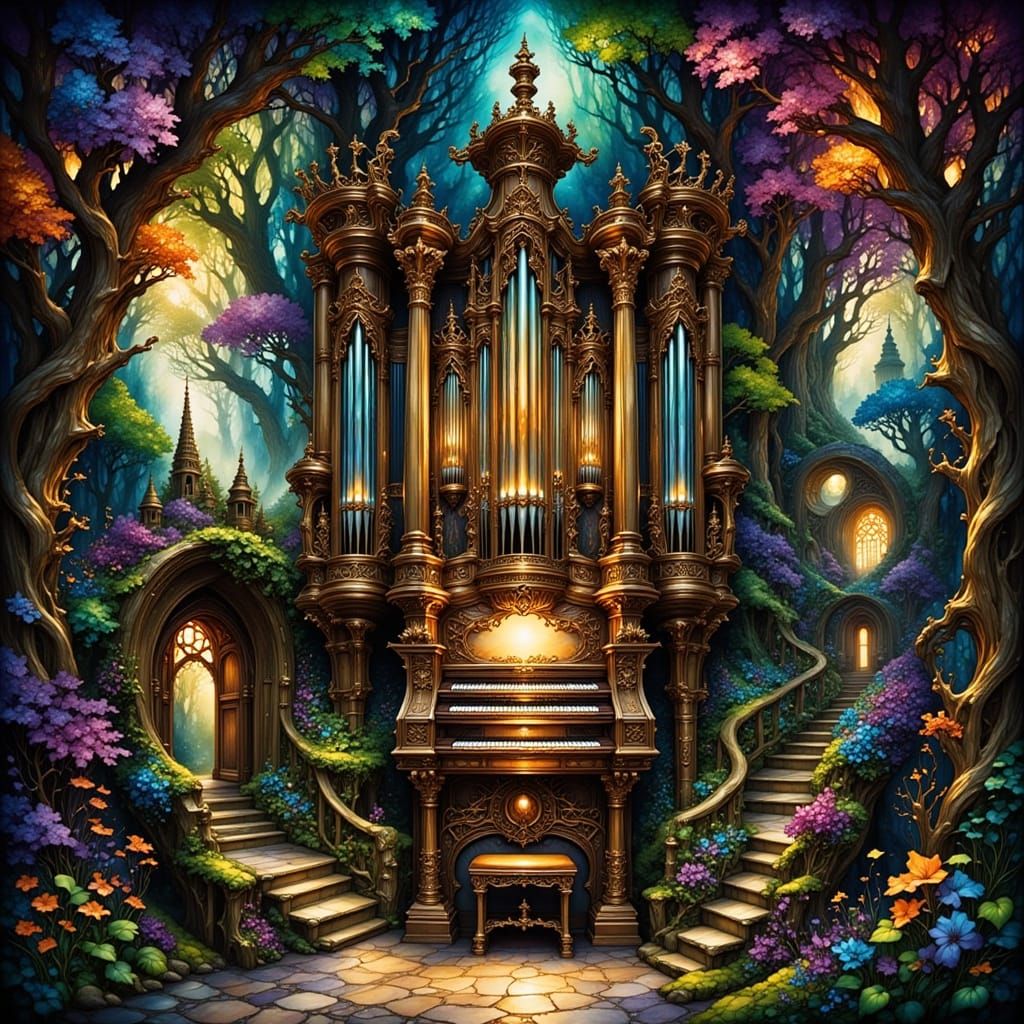 Fantasy Pipe Organ in Ink Flux Style