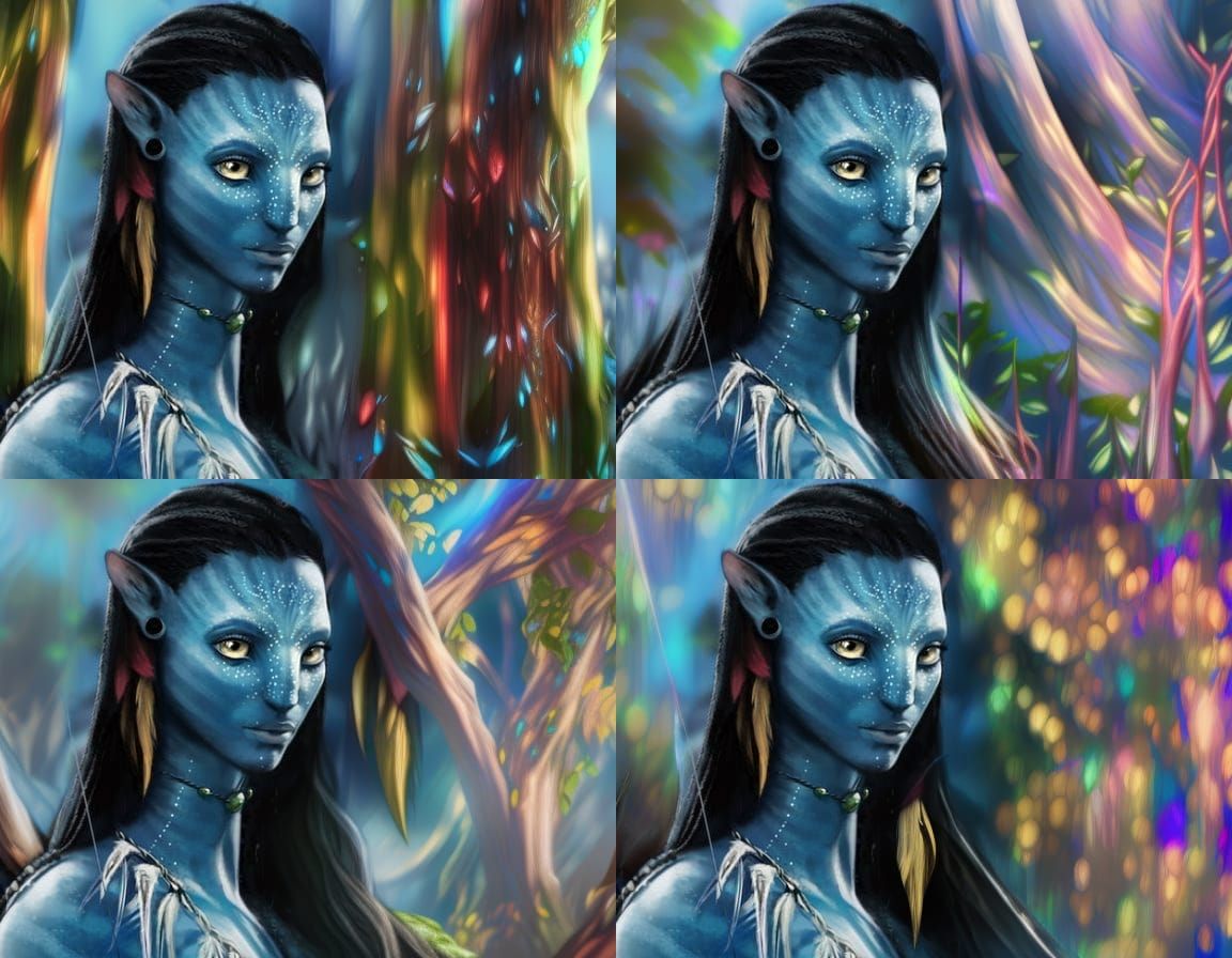 Blue Woman in Magical Woods Portrait