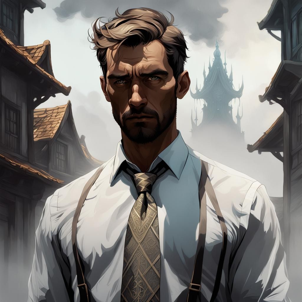 Mysterious Man in Shadows: Norse Myth Portrait