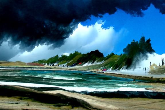 AI Generated Image of a Stormy Beach