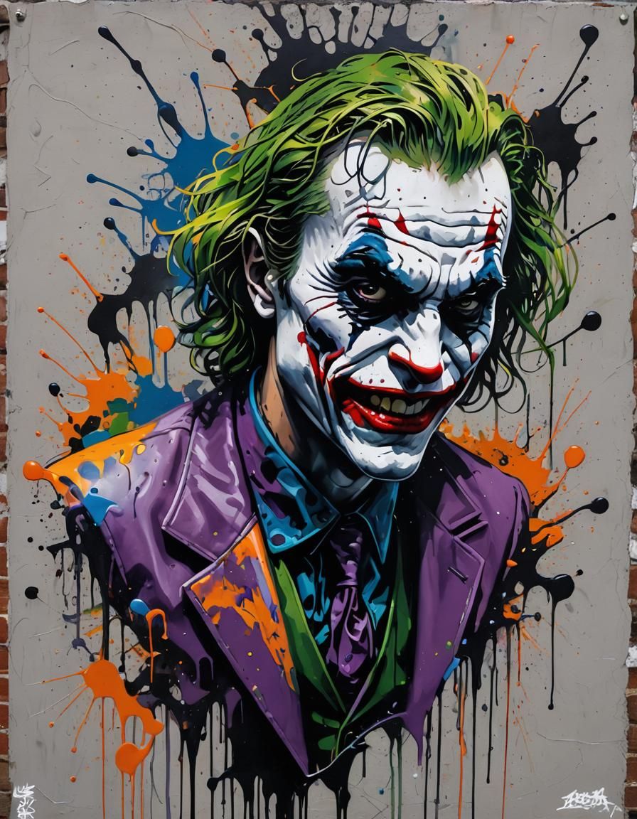 Joker Graffiti Art in Splash Art Style