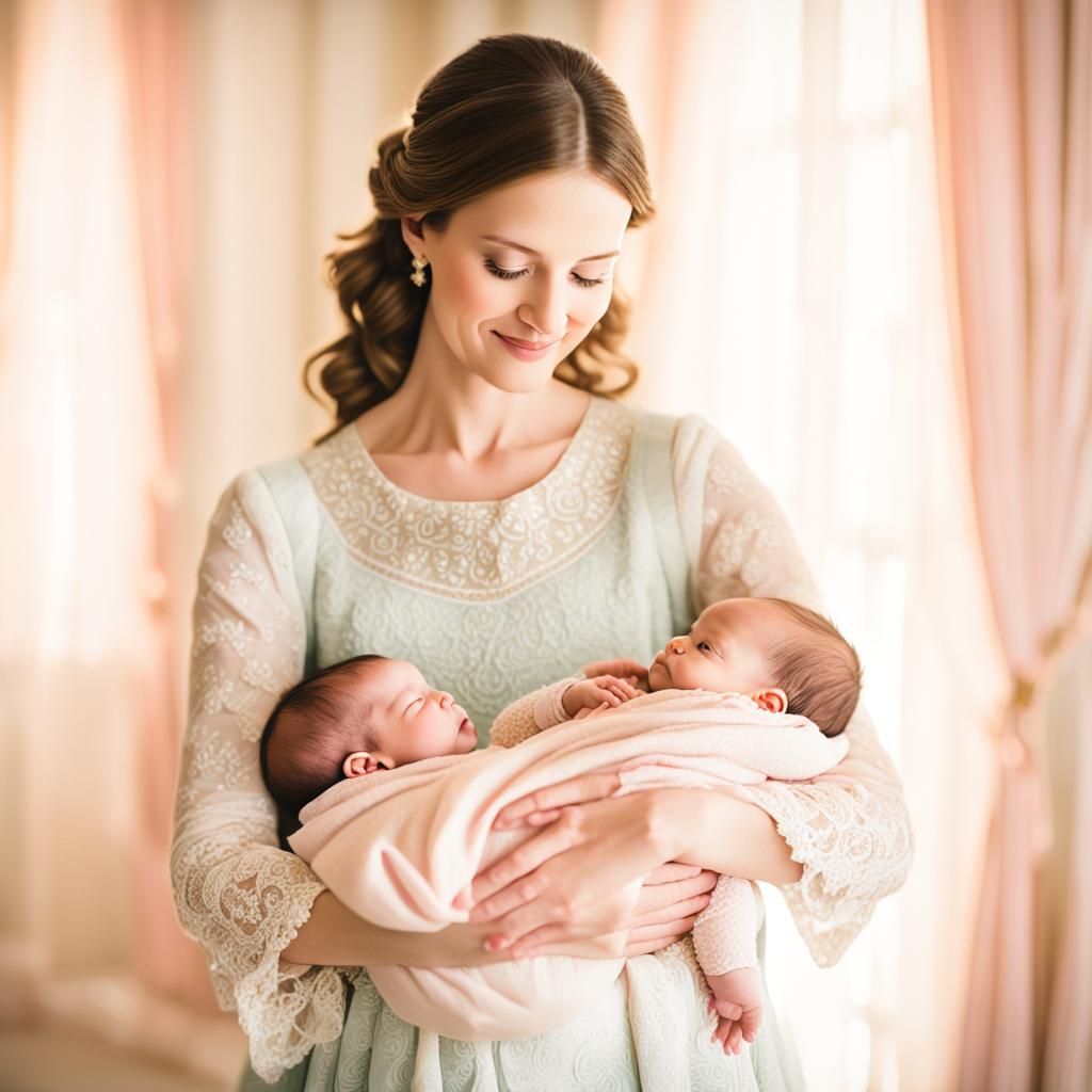 Princess with Newborn: Maternal Portrait Photography