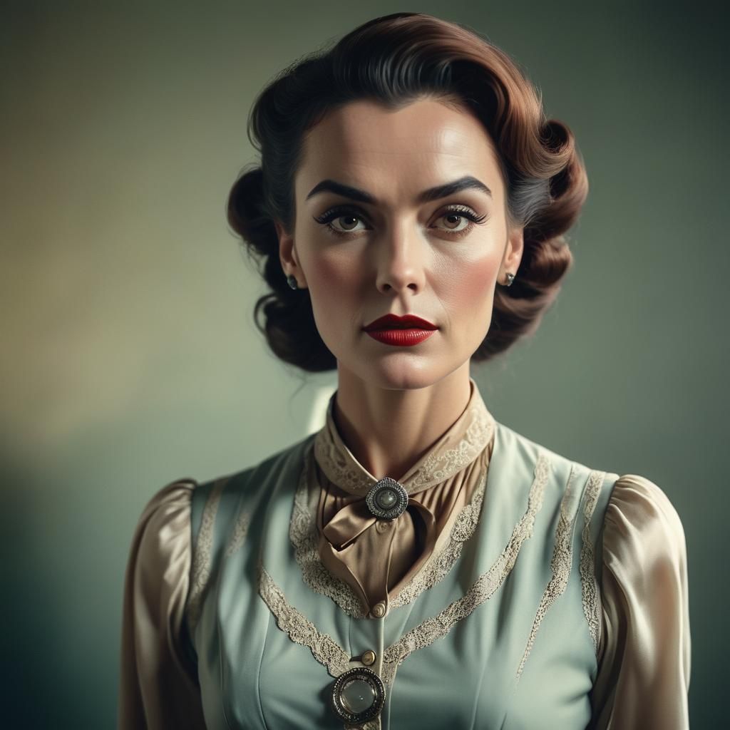 Vintage Woman Portrait in Cinematic Style