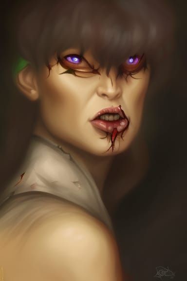 Detailed Vampire Character Portrait in D&D Style