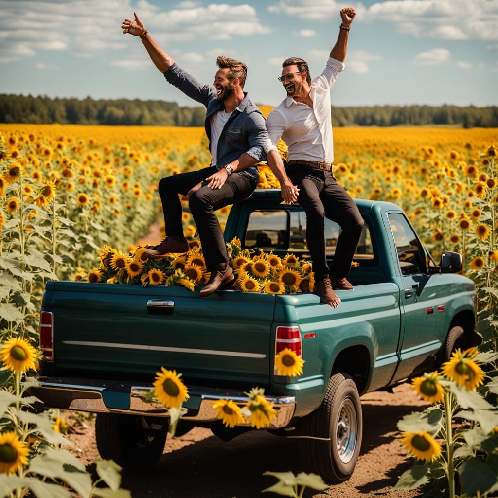 Joyful Dance in Sunflower Field