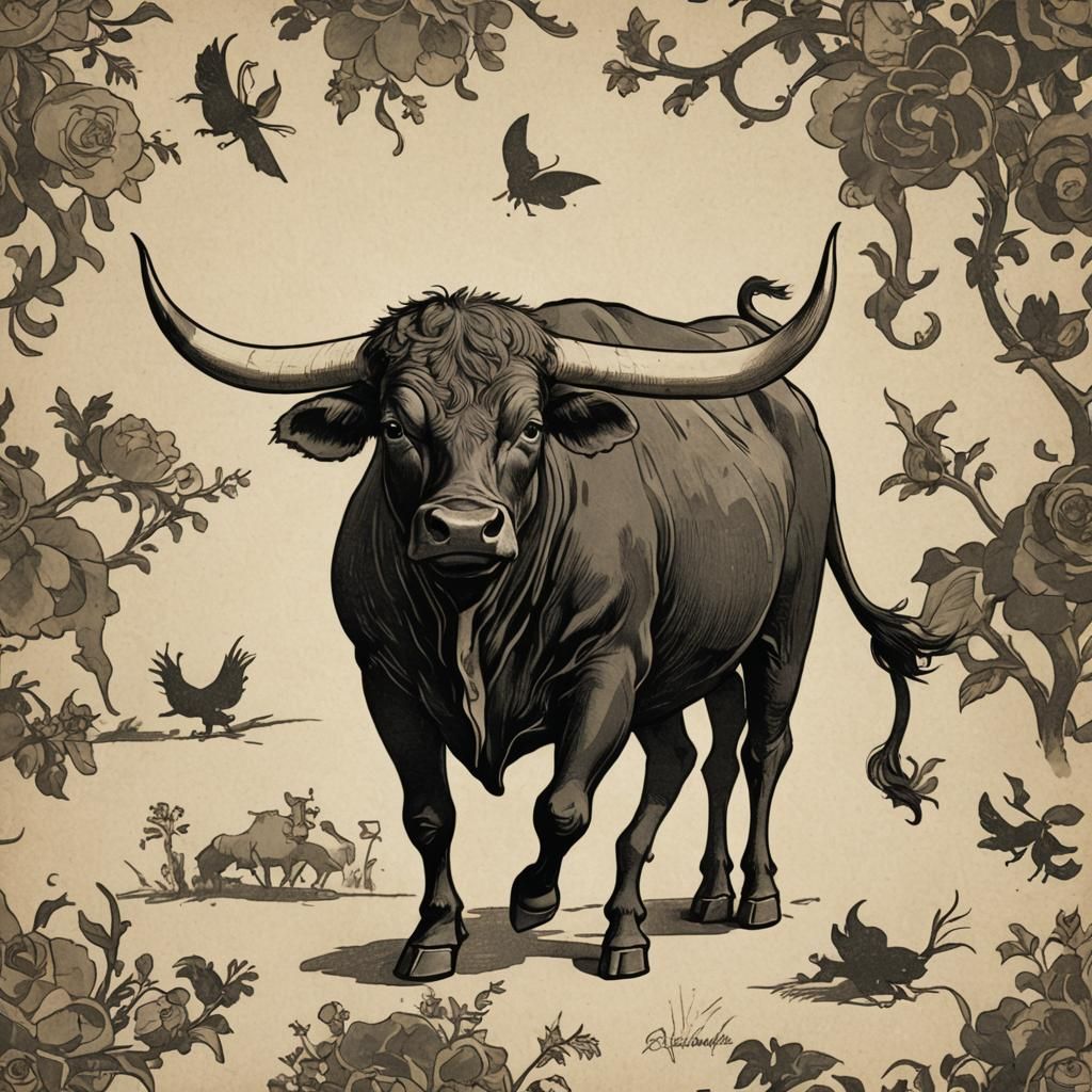 Ferdinand the Bull: Animated Character Illustration