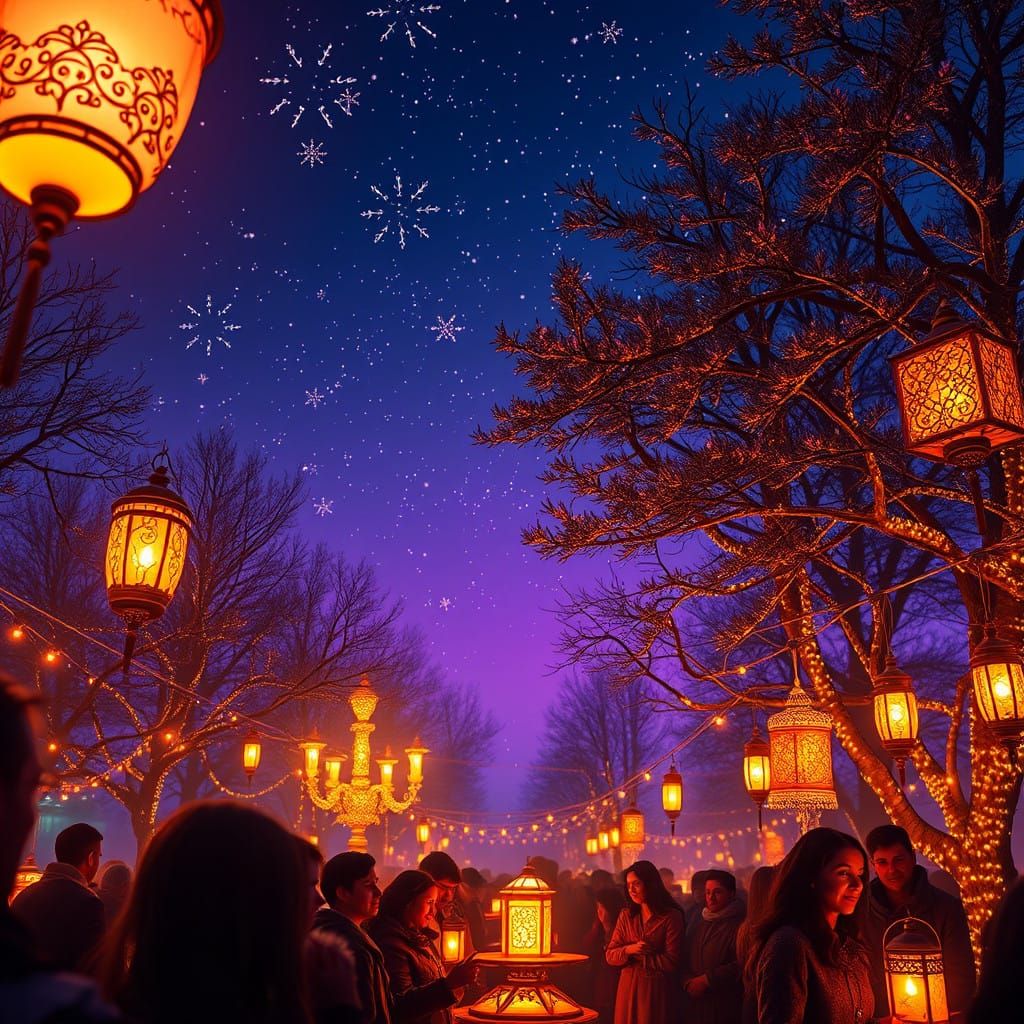 Celestial Gathering in Vibrant Hyper-Realistic Style