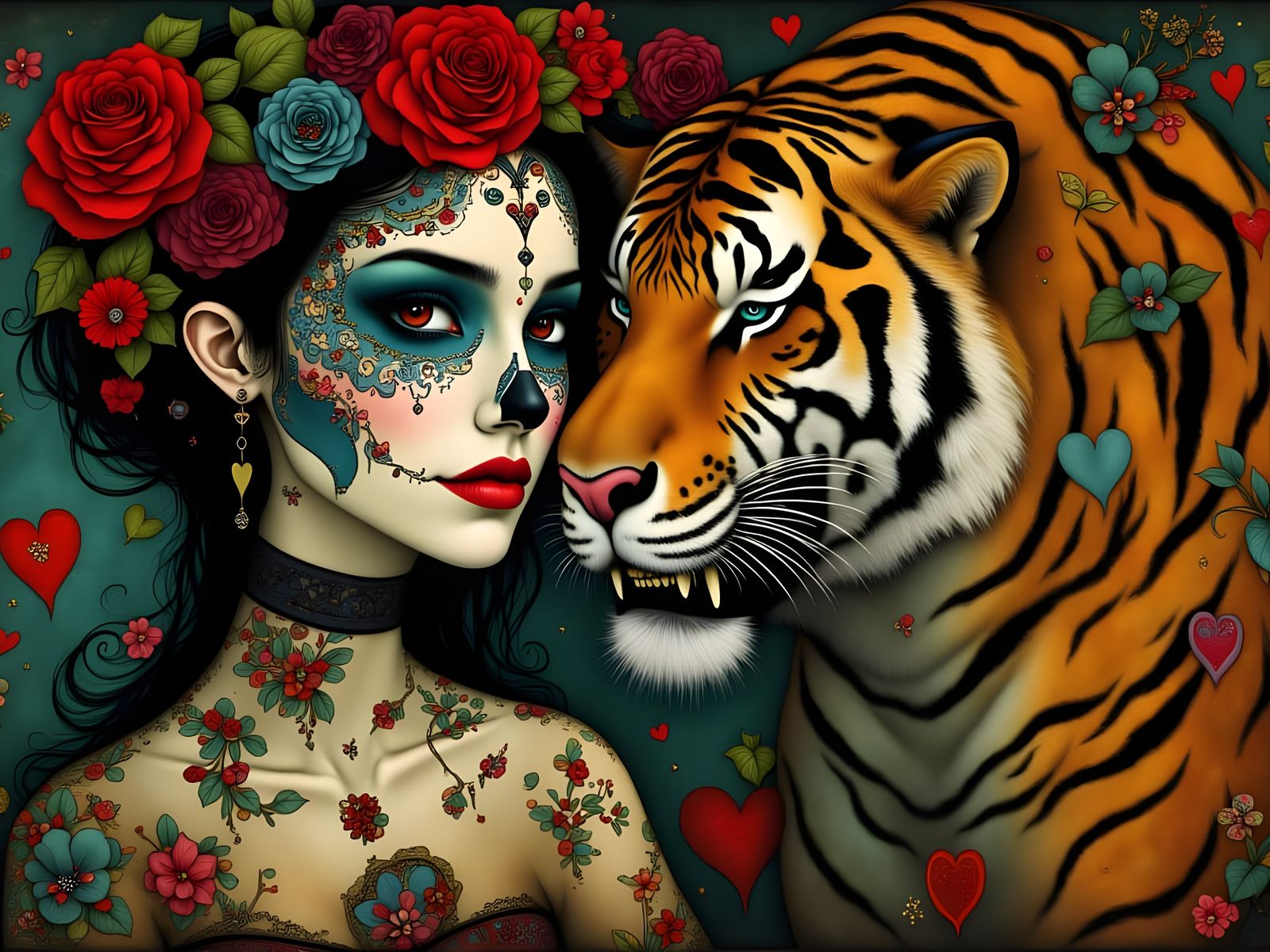 Calavera and TIger