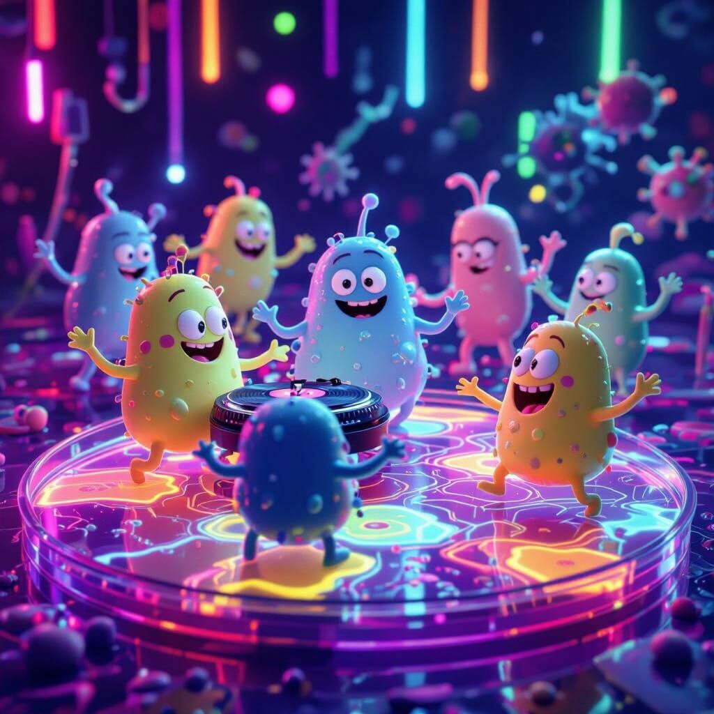 Microbial Rave Party in Petri Dish