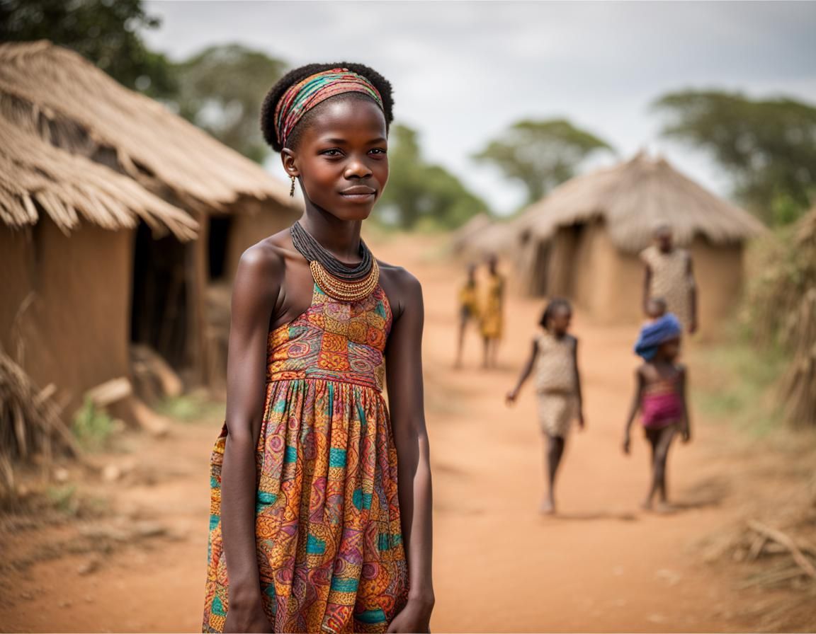 African Village Family Portrait