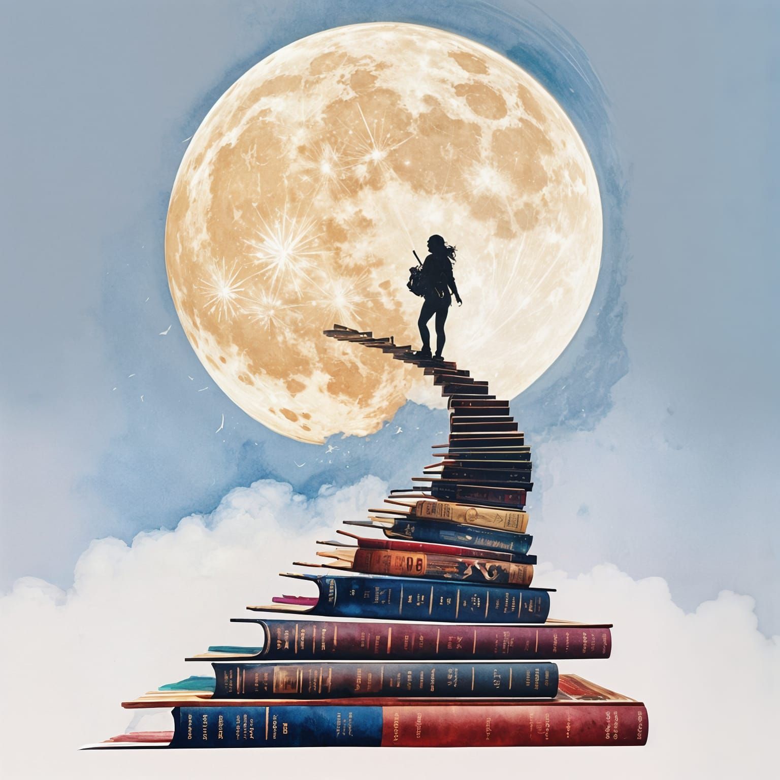 Book stairs to the Moon