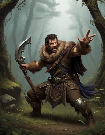 Feral Forest Warrior with Claw Weapon