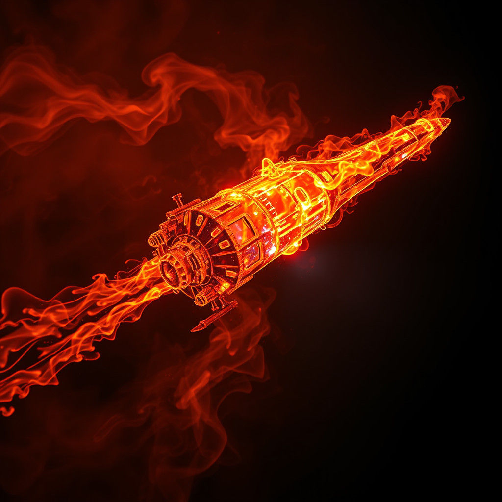 Fiery Spaceship: Abstract Light Painting