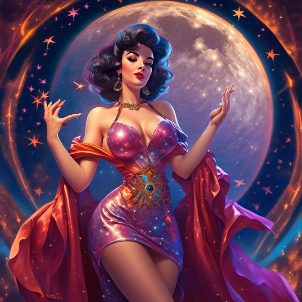 Pinup Wizard in Retro Rockabilly Style