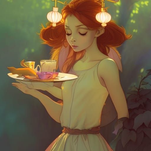 Fox Fairy Breakfast: Whimsical Comic Art
