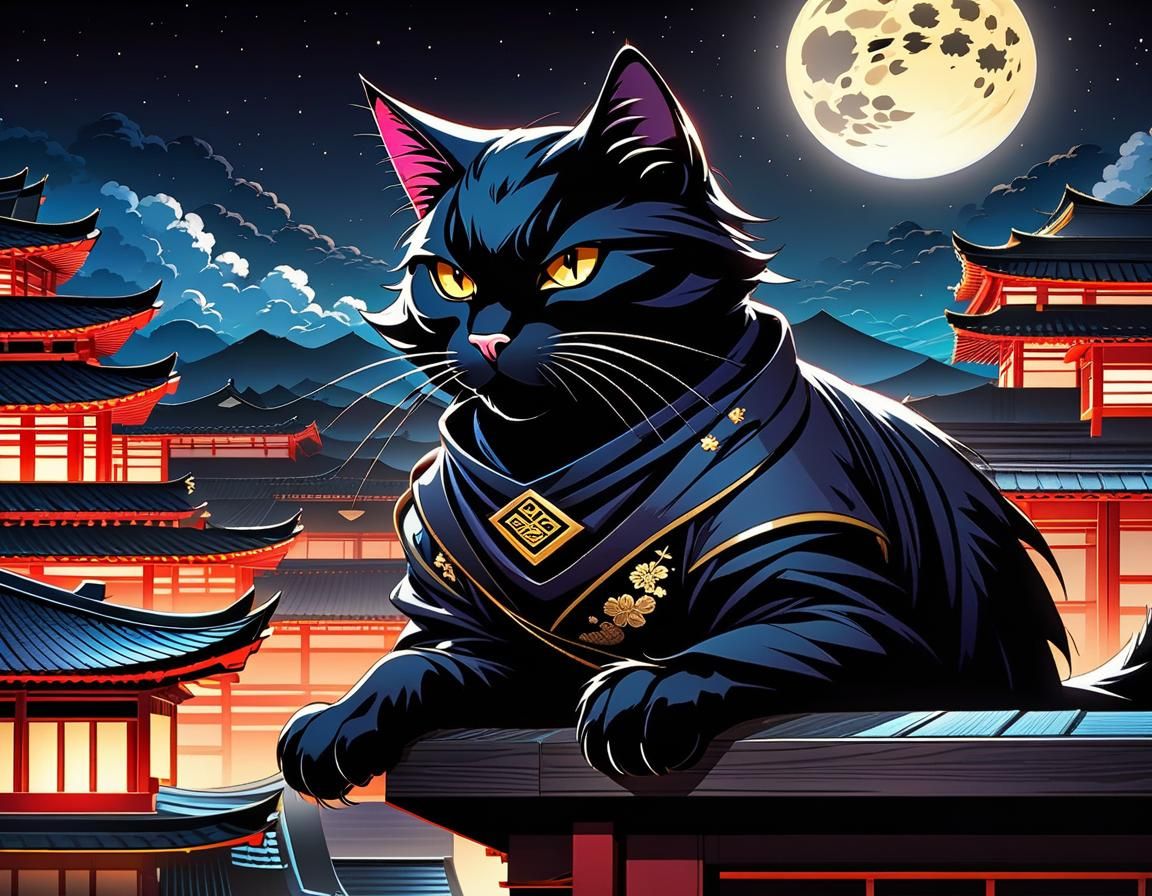 Ninja cat is watching