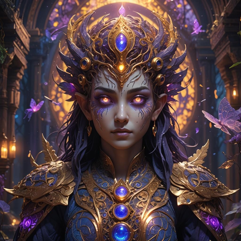 Ethereal Fantasy Being with Glowing Eyes