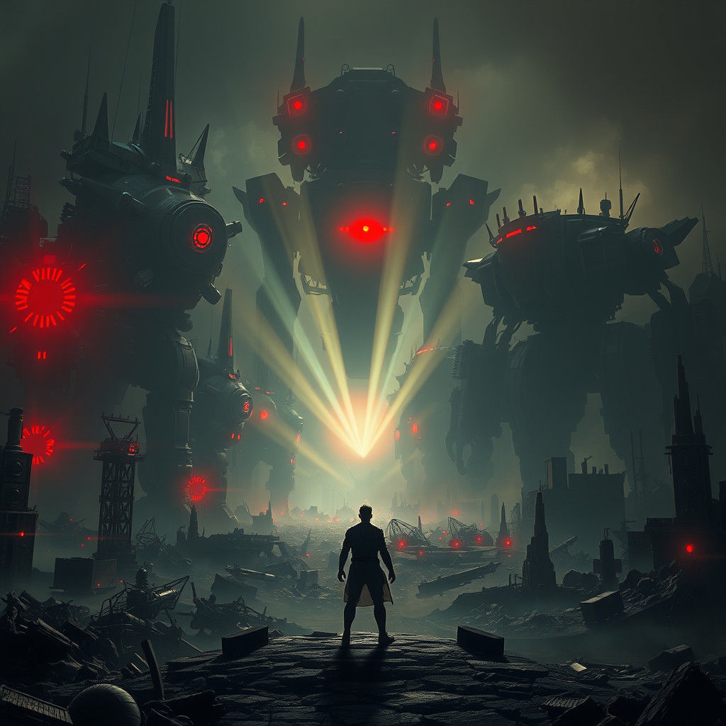 Dystopian City: Hope Amidst Mechanical Oppression