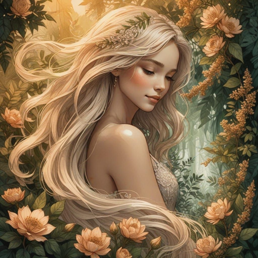Tender Moment in Vibrant Greenery