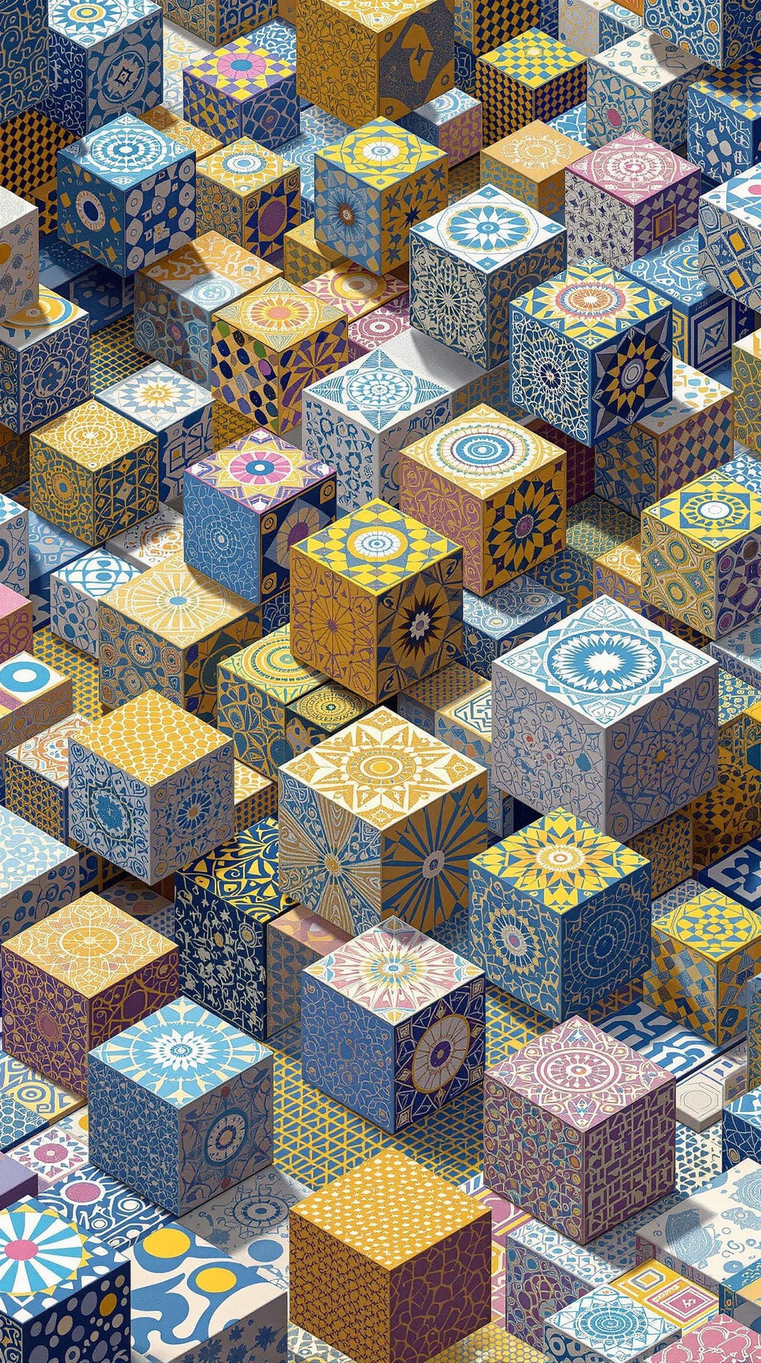 Surreal Geometric Paisley Patterns in Pastel Hues