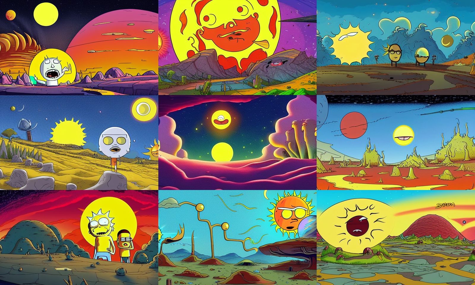 Screaming Sun's Sci-Fi Hangover in Animation Style