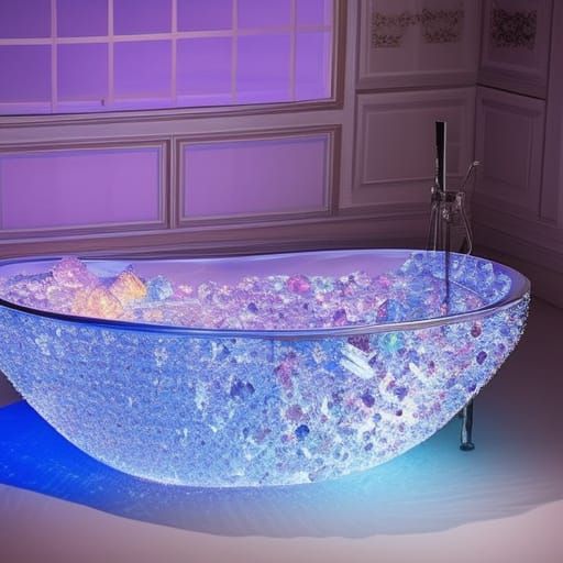 Colorful crystal bathtub Full of crystals