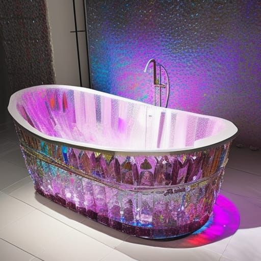Colorful crystal bathtub elegance