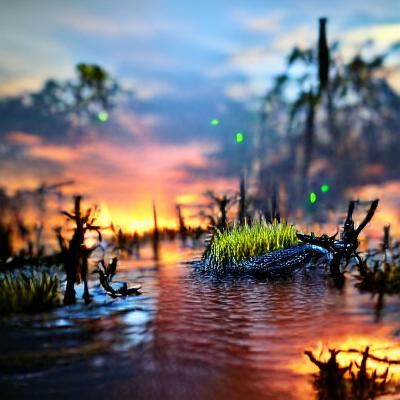 Picturesque Sunset Swamp: Professional Photography